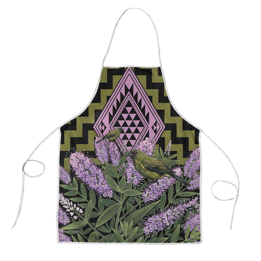 Rongoa Maori New Zealand Koromiko Apron NZ Hebe Korimako Bellbird Poutama