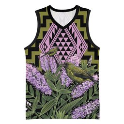 Rongoa Maori New Zealand Koromiko Basketball Jersey NZ Hebe Korimako Bellbird Poutama