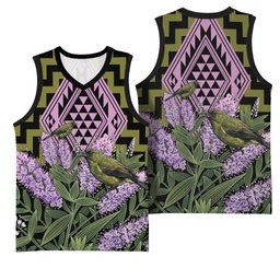 Rongoa Maori New Zealand Koromiko Basketball Jersey NZ Hebe Korimako Bellbird Poutama