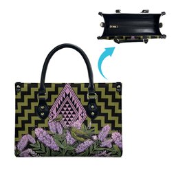Rongoa Maori New Zealand Koromiko Leather Bag NZ Hebe Korimako Bellbird Poutama