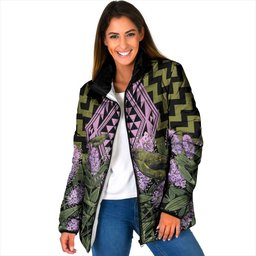 Rongoa Maori New Zealand Koromiko Padded Jacket NZ Hebe Korimako Bellbird Poutama