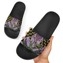 Rongoa Maori New Zealand Koromiko Slide Sandals NZ Hebe Korimako Bellbird Poutama