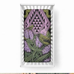 Rongoa Maori New Zealand Koromiko Baby Bed Cover NZ Hebe Korimako Bellbird Poutama