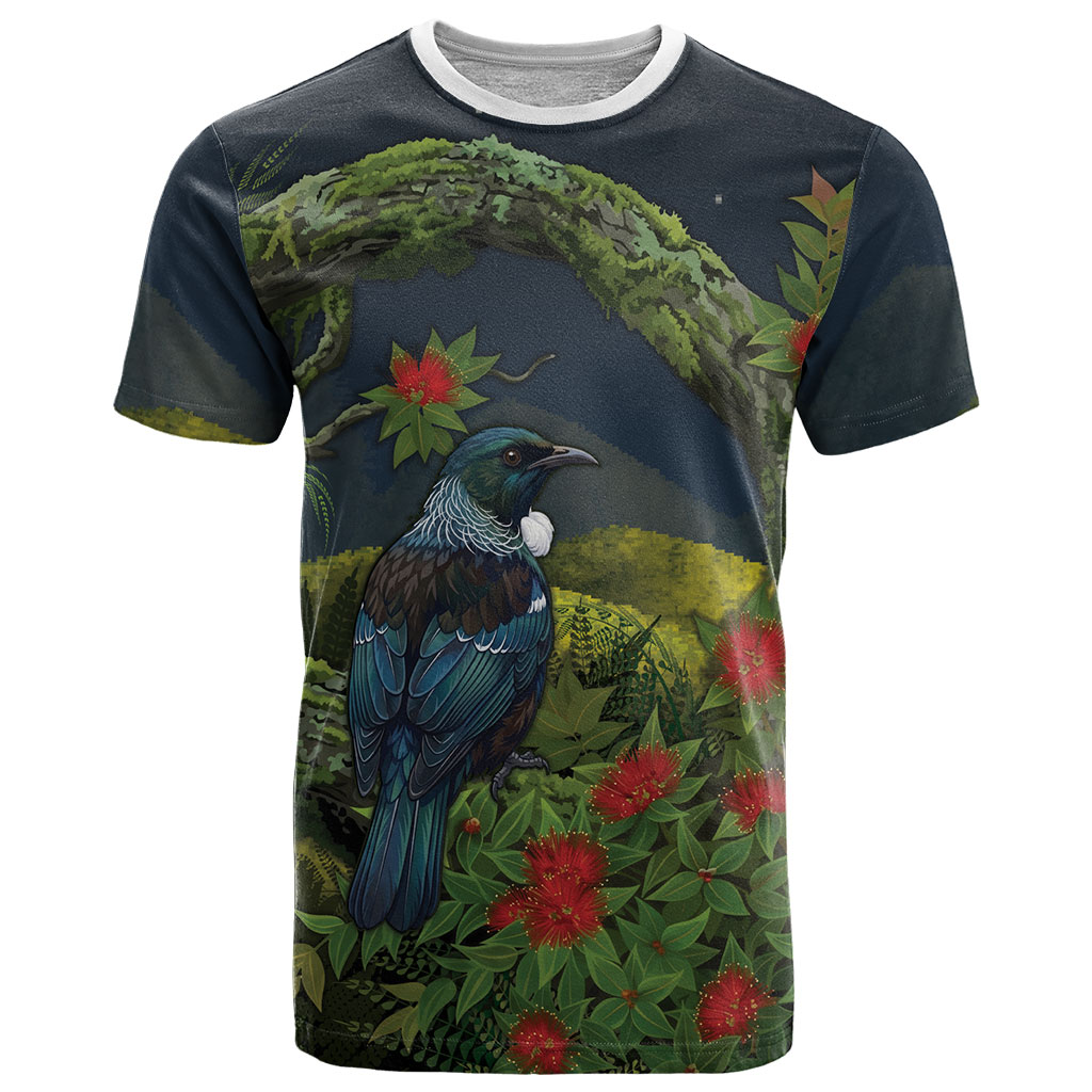 Rongoa Maori New Zealand Rata T Shirt NZ Tui Bird Forest Vibes