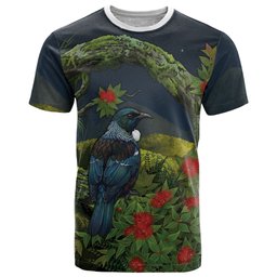 Rongoa Maori New Zealand Rata T Shirt NZ Tui Bird Forest Vibes
