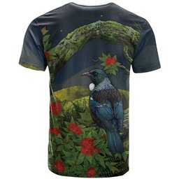 Rongoa Maori New Zealand Rata T Shirt NZ Tui Bird Forest Vibes