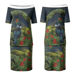 Rongoa Maori New Zealand Rata Family Matching Puletasi and Hawaiian Shirt NZ Tui Bird Forest Vibes