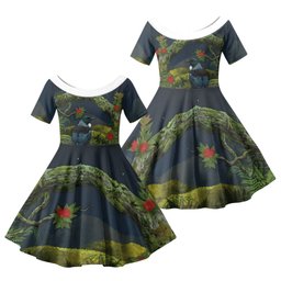 Rongoa Maori New Zealand Rata Family Matching Puletasi and Hawaiian Shirt NZ Tui Bird Forest Vibes