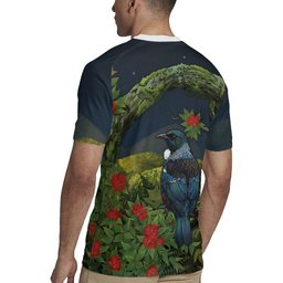 Rongoa Maori New Zealand Rata Rugby Jersey NZ Tui Bird Forest Vibes