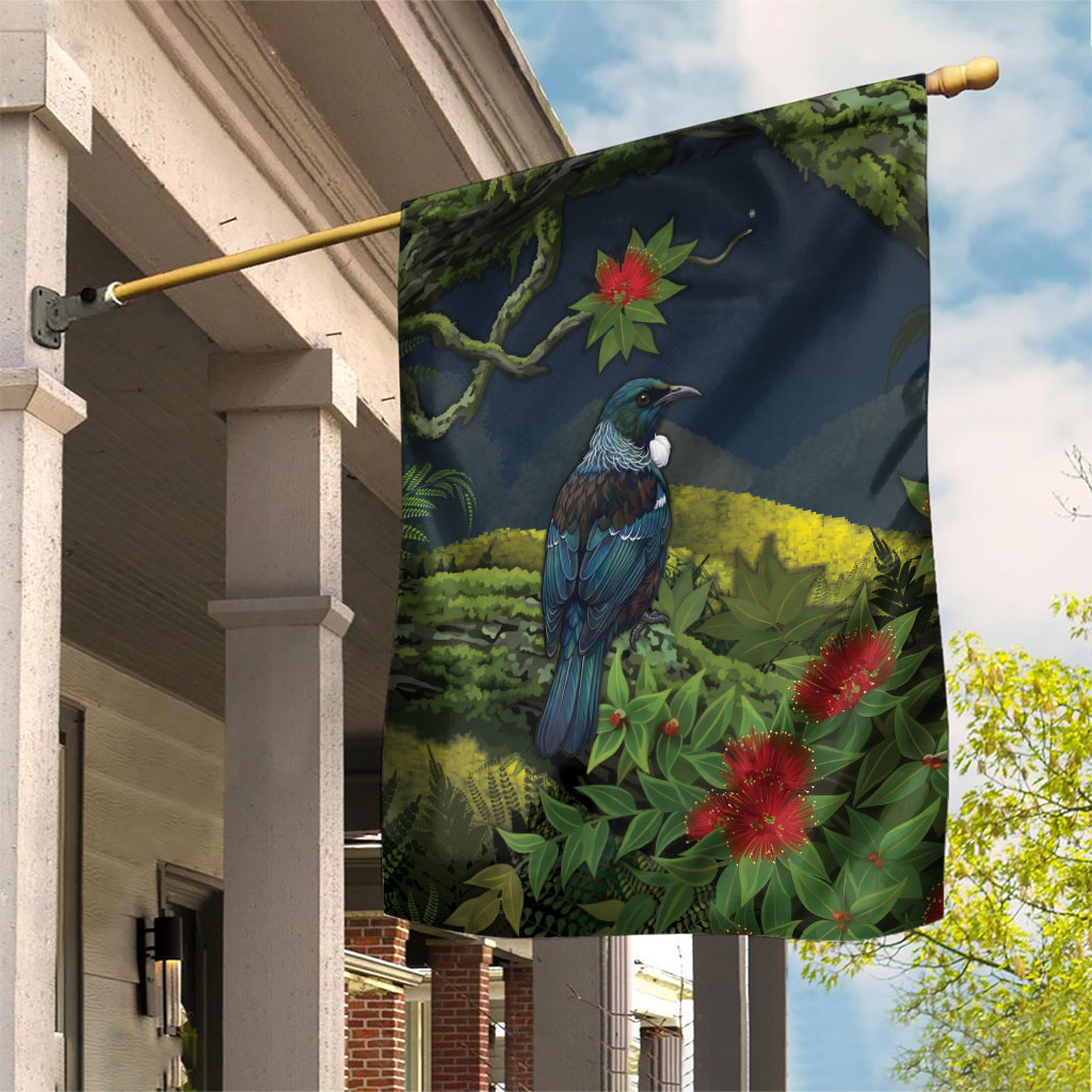 Rongoa Maori New Zealand Rata Garden Flag NZ Tui Bird Forest Vibes