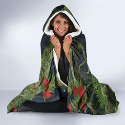 Rongoa Maori New Zealand Rata Hooded Blanket NZ Tui Bird Forest Vibes