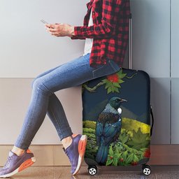 Rongoa Maori New Zealand Rata Luggage Cover NZ Tui Bird Forest Vibes