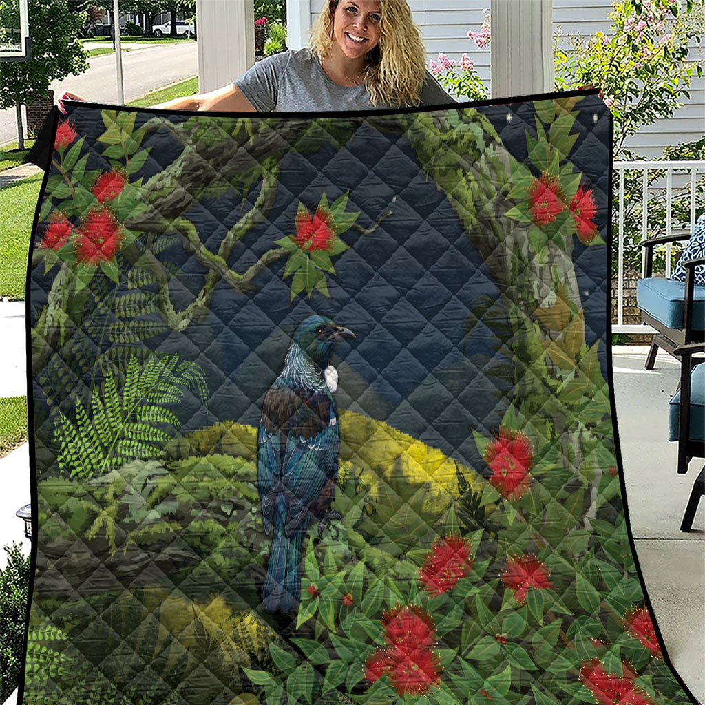Rongoa Maori New Zealand Rata Quilt NZ Tui Bird Forest Vibes