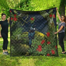 Rongoa Maori New Zealand Rata Quilt NZ Tui Bird Forest Vibes