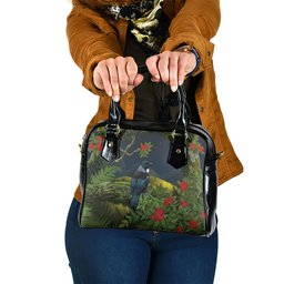 Rongoa Maori New Zealand Rata Shoulder Handbag NZ Tui Bird Forest Vibes