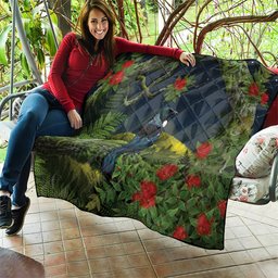 Rongoa Maori New Zealand Rata Quilt NZ Tui Bird Forest Vibes