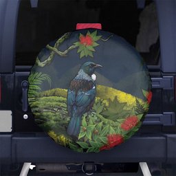Rongoa Maori New Zealand Rata Spare Tire Cover NZ Tui Bird Forest Vibes