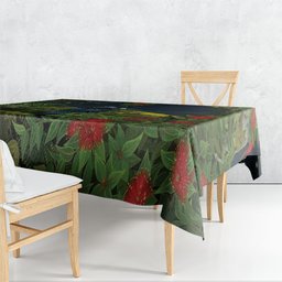 Rongoa Maori New Zealand Rata Tablecloth NZ Tui Bird Forest Vibes