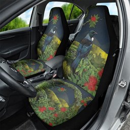 Rongoa Maori New Zealand Rata Car Seat Cover NZ Tui Bird Forest Vibes