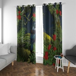 Rongoa Maori New Zealand Rata Window Curtain NZ Tui Bird Forest Vibes