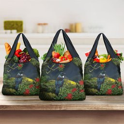 Rongoa Maori New Zealand Rata Grocery Bag NZ Tui Bird Forest Vibes
