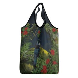 Rongoa Maori New Zealand Rata Grocery Bag NZ Tui Bird Forest Vibes