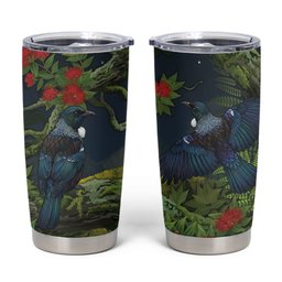 Rongoa Maori New Zealand Rata Tumbler Cup NZ Tui Bird Forest Vibes