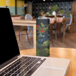 Rongoa Maori New Zealand Rata Skinny Tumbler NZ Tui Bird Forest Vibes