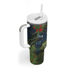 Rongoa Maori New Zealand Rata Tumbler With Handle NZ Tui Bird Forest Vibes