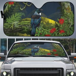 Rongoa Maori New Zealand Rata Auto Sun Shade NZ Tui Bird Forest Vibes