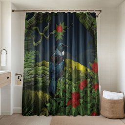 Rongoa Maori New Zealand Rata Bathroom Set NZ Tui Bird Forest Vibes
