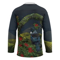 Rongoa Maori New Zealand Rata Hockey Jersey NZ Tui Bird Forest Vibes