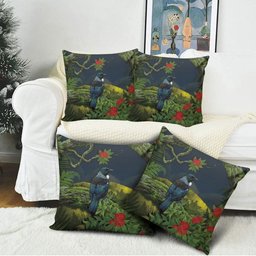 Rongoa Maori New Zealand Rata Pillow Cover NZ Tui Bird Forest Vibes