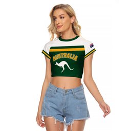 Custom Hockey Australia Raglan Cropped T Shirt Kookaburras Go Champions