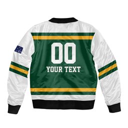 Custom Hockey Australia Sleeve Zip Bomber Jacket Kookaburras Go Champions