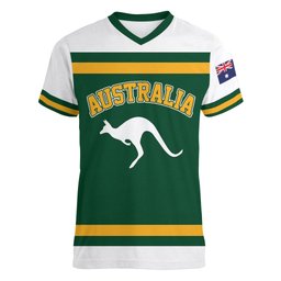 Custom Hockey Australia Women V-Neck T-Shirt Kookaburras Go Champions