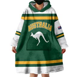Custom Hockey Australia Wearable Blanket Hoodie Kookaburras Go Champions