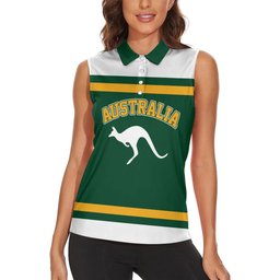 Custom Hockey Australia Women Sleeveless Polo Shirt Kookaburras Go Champions