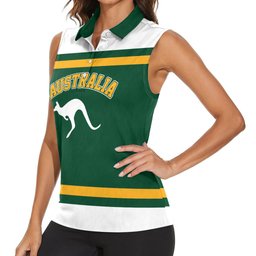 Custom Hockey Australia Women Sleeveless Polo Shirt Kookaburras Go Champions