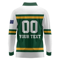 Custom Hockey Australia Long Sleeve Polo Shirt Kookaburras Go Champions