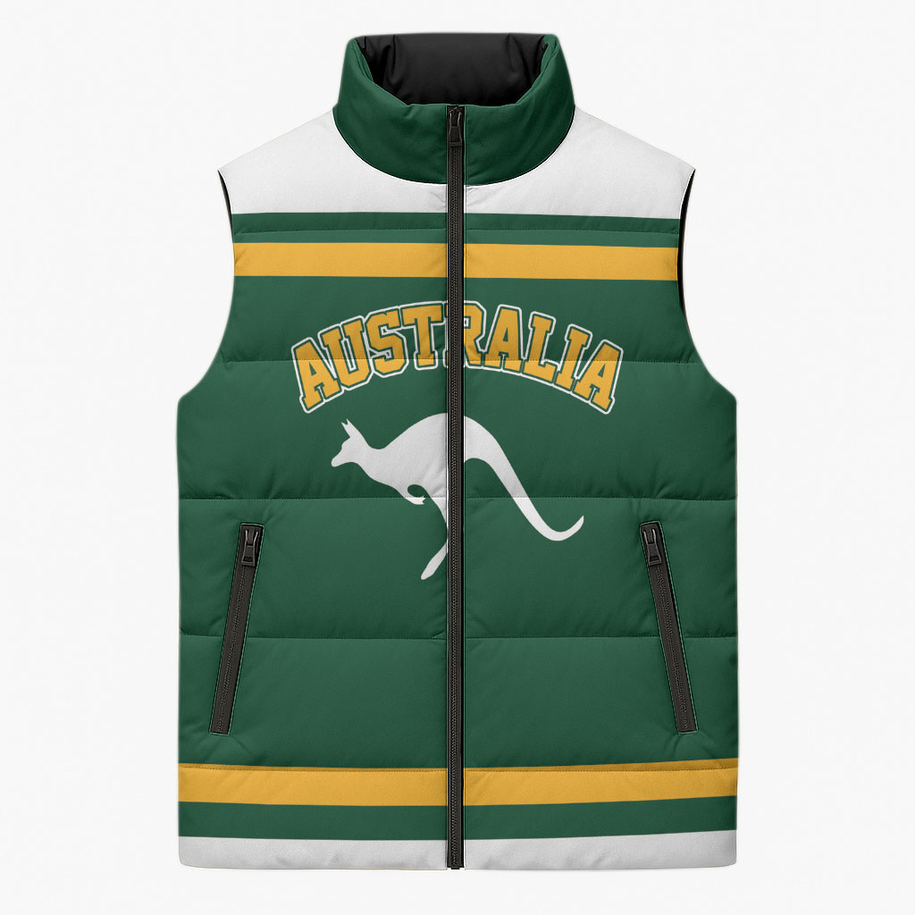Custom Hockey Australia Sleeveless Puffer Jacket Kookaburras Go Champions
