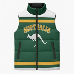 Custom Hockey Australia Sleeveless Puffer Jacket Kookaburras Go Champions