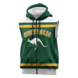 Custom Hockey Australia Sleeveless Zip Hoodie Kookaburras Go Champions