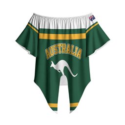 Custom Hockey Australia Off Shoulder Wrap Waist Top Kookaburras Go Champions