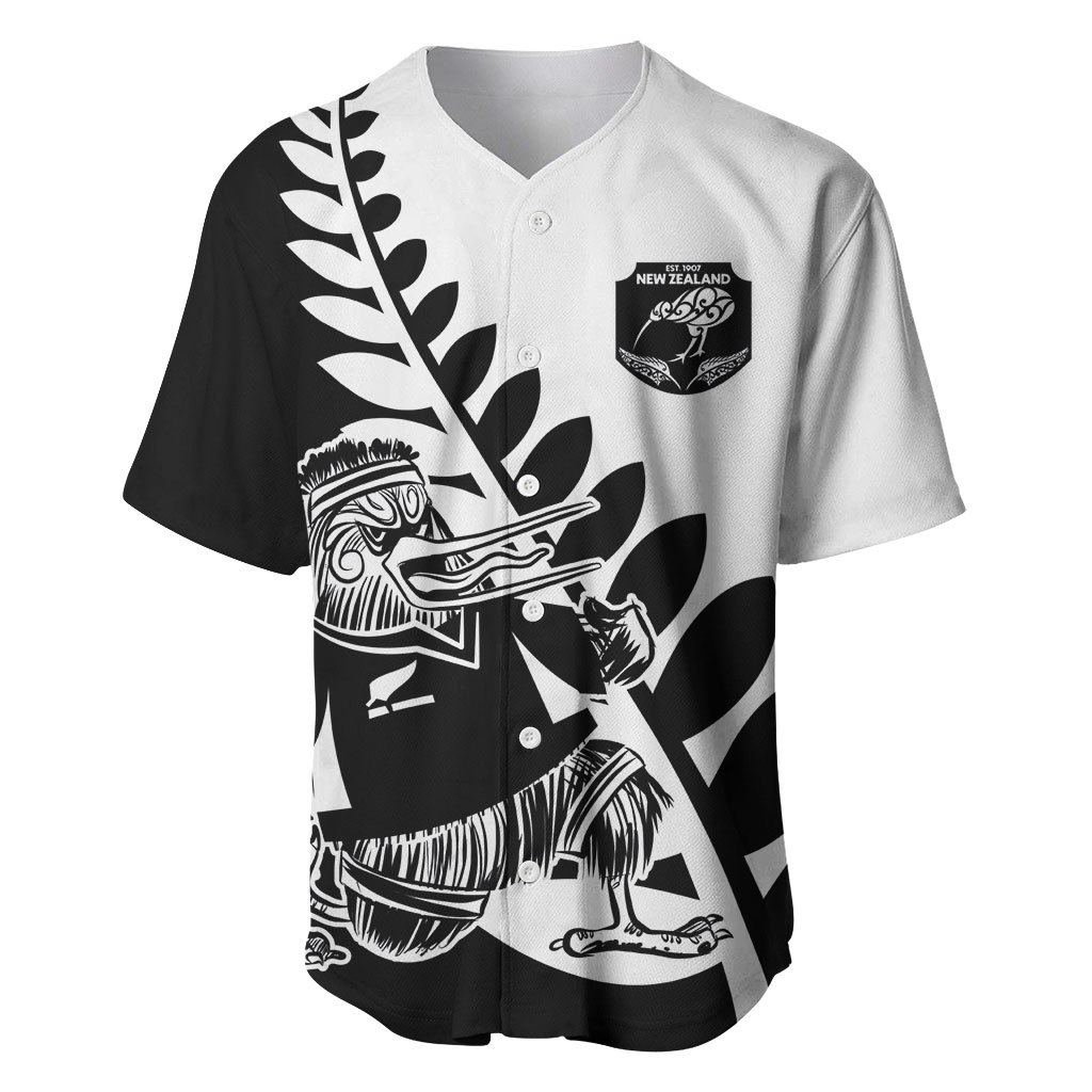 Custom Aotearoa Rugby League Baseball Jersey Kiwi Haka and Fern - Sporty Style
