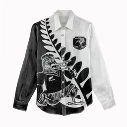 Custom Aotearoa Rugby League Women Casual Shirt Kiwi Haka and Fern - Sporty Style