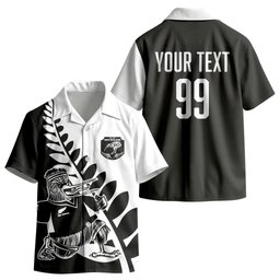 Custom Aotearoa Rugby League Kid Hawaiian Shirt Kiwi Haka and Fern - Sporty Style