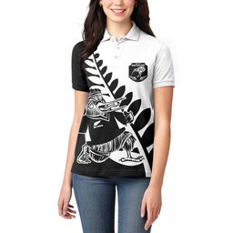 Custom Aotearoa Rugby League Women Polo Shirt Kiwi Haka and Fern - Sporty Style