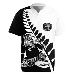 Custom Aotearoa Rugby League Rugby Jersey Kiwi Haka and Fern - Sporty Style
