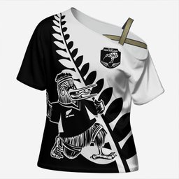 Custom Aotearoa Rugby League Cross Shoulder Shirt Kiwi Haka and Fern - Sporty Style